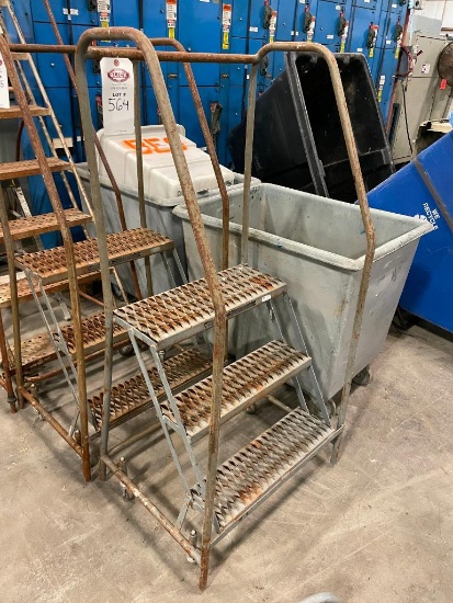 24" 3-Stair Rolling Warehouse Ladder