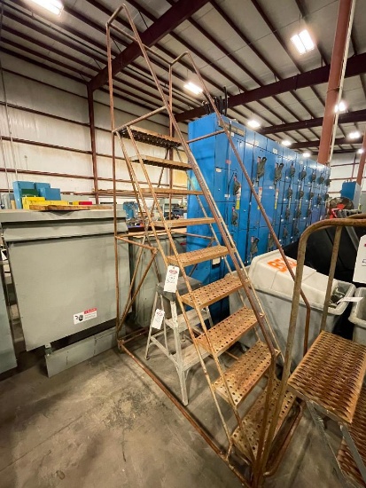 24" 9-Stair Rolling Warehouse Ladder