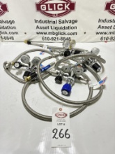 Lot of 4 - Non-Corrosive Gas Pressure Regulators and Hoses