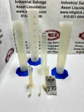 Lot of 8 - 10mL-5000mL Graduated Cylinders