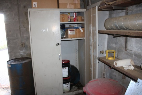 Metal Cabinet & contents