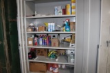 Cabinet and Contents: Oil, WD-40, Heat Bulbs
