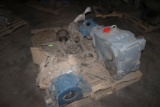 Pallet of Misc Chain, Parts, Motor & Drive