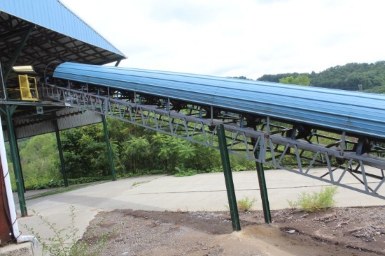 75' Incline Cleated Concave Belt Conveyor
