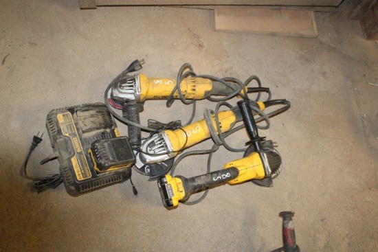 Dewalt 120V Corded Grinder (2) and (1) Dewalt 20V MAX Grinder