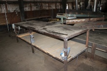 10'x40" Steel Work Table Controls for Belt Conveyor Attached