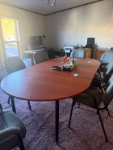 Oval Wooden Conference Table and (7) Chairs