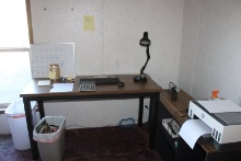 Student Desk and shelf with contents