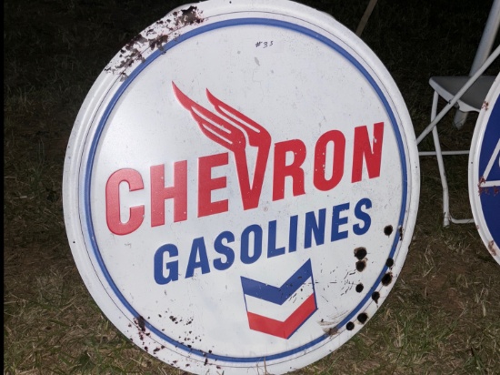 Chevron gasolines antique sign