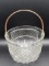 1940's Glass Ice Bucket with Handle