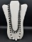 3 Black & White Beaded Necklaces