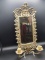Brass Framed Mirror-Beveled Edge With Candler Holders