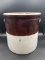 5 Gallon Brown and Cream Crock