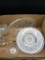 Box Lot- Assorted Sandwich Glass Plates & Cups