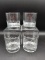 Set of 4 High Ball Ship Etched Glasses