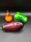 Set of 3 Hand Blow Glass Fruit and Vegetables