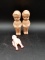 2 1930's Composition Dolls & Friend