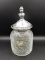 Crackle Glass Cookie Jar With Snowman Finial