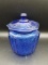 Cobalt Blue Biscuit Cookie Jar