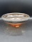 Large Amber Bowl With Silver Plate Rim