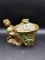 Vintage Boy Pushing Cart Lidded Dish