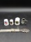 Small Antique Hem Ruler and 4 Thimbles