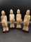 4 Pottery Chinese Figurines With Bases
