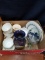 Box Lot- Assorted Tea Cups, Plates, & Vases