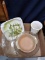 Box Lot- Assorted Ashtray & Vase Made In Italy, Cake Plate Top