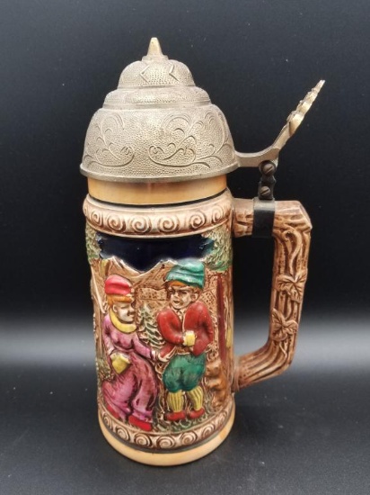 German Beer Stein- Music Box On Lid