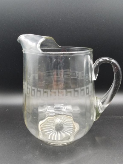 Blown Pitcher with Applied Handle