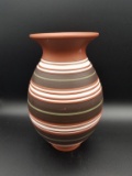 Hand Made Pottery Vase Striped