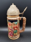 German Beer Stein- Music Box On Lid