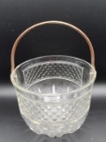 1940's Glass Ice Bucket with Handle