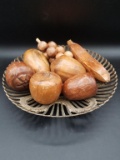 Bowl with Wooden Fruit