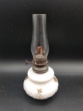 Antique Milk Glass Oil Lamp