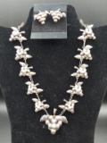 Silver Grape Necklace & Earrings