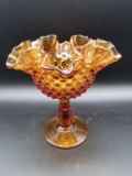 Amber Hobnail Compote