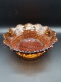 Amber Hobnail Bowl