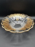 Clear Depression Bowl with Gold Panels