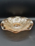 Amber Carnival Glass Bowl