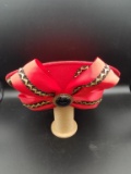 Red Felt Hat with Bow