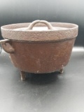 Antique 3 Legged Iron Pot with Lid