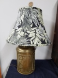 Brass Lamp with Shade and Finial-Tea Caddy Lamp