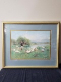 Boy with Geese Print