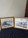 Pair of Framed and Signed Prints-Ocean