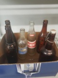 Box Lot- Advertising Beer and Soda Bottles