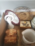Bot Lot- Butter Dish, metal cars & Anniversary Dish