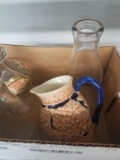 Box Lot-Milk Bottles and Liquor Decanter