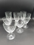 Box Lot- 4 Candlewick 7 oz Tumblers & 3 Goblets